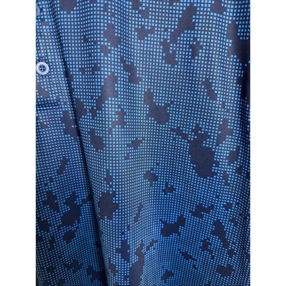 Nike Golf Dri-FIT Polo Shirt Men's XL Blue World Block Camo SS Standard Fit